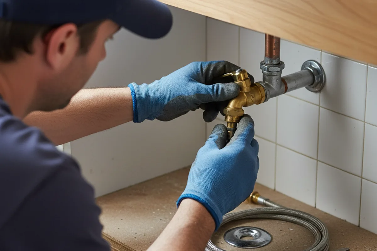 Shutoff valve and fitting work during Emergency Plumbing in Solomon